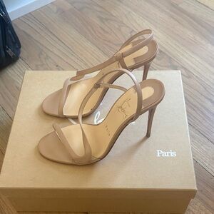 Christian Louboutin Nude Strappy Heels